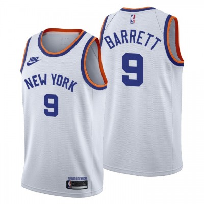 New York Knicks #9 RJ Barrett Men's Nike Releases Classic Edition NBA 75th Anniversary Jersey White Men's